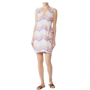 Miguelina Ali Wrap Dress Cotton Sleeveless V-neck Above Knee embroidered M RTR